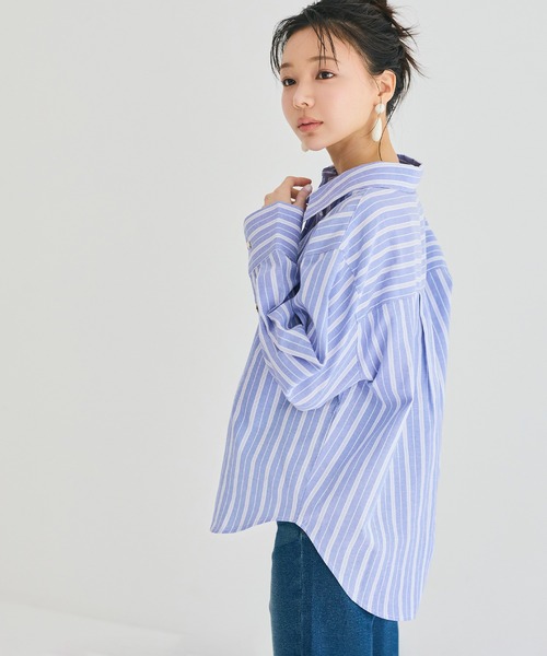 ⭐︎cocoさま専用⭐︎ストライプオーバーサイズシャツ ストライプ金釦オーバーサイズシャツ（シャツ/ブラウス）｜coca（coca