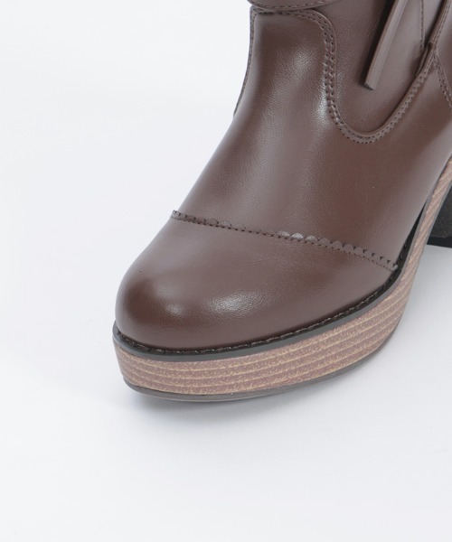 axes femme（アクシーズファム）の「サイドリボンウエスタンブーツ（ブーツ・レディース・ブラック/ブラウン・MEDIUM/LARGE）」の4枚目の写真