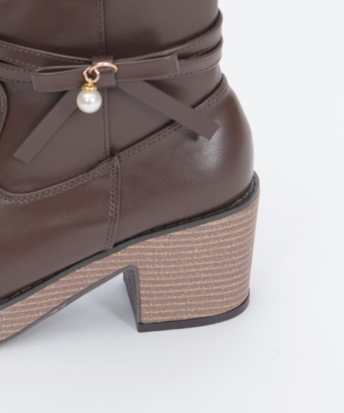 axes femme（アクシーズファム）の「サイドリボンウエスタンブーツ（ブーツ・レディース・ブラック/ブラウン・MEDIUM/LARGE）」の5枚目の写真