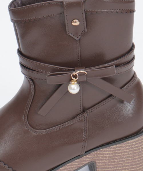 axes femme（アクシーズファム）の「サイドリボンウエスタンブーツ（ブーツ・レディース・ブラック/ブラウン・MEDIUM/LARGE）」の6枚目の写真