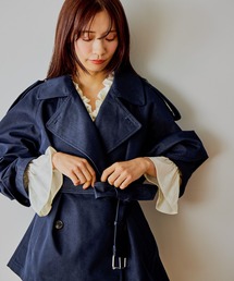 mysty woman | コクーンスリーブショートトレンチコート 643238(トレンチコート)