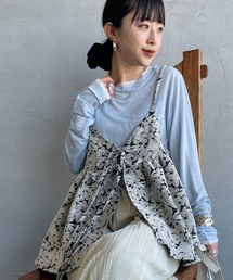 JEANS FACTORY （ジーンズファクトリー）の「[nenom/ネノム] マルチWAY ジャガード ペプラムキャミブラウス（キャミソール）」