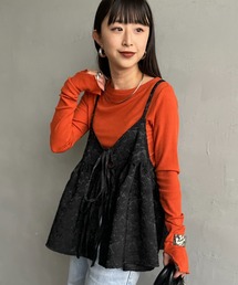 JEANS FACTORY （ジーンズファクトリー）の「[nenom/ネノム] マルチWAY ジャガード ペプラムキャミブラウス（キャミソール）」