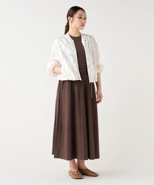 BEAMS HEART(ビームスハート)の「カットジャカード レース ブルゾン(ブルゾン・レディース・オフホワイト/ブラック・FREE)」の5枚目の写真