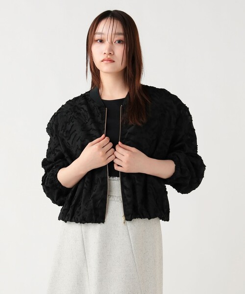 BEAMS HEART(ビームスハート)の「カットジャカード レース ブルゾン(ブルゾン・レディース・オフホワイト/ブラック・FREE)」の12枚目の写真