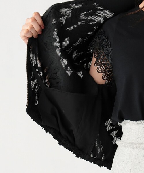 BEAMS HEART(ビームスハート)の「カットジャカード レース ブルゾン(ブルゾン・レディース・オフホワイト/ブラック・FREE)」の14枚目の写真