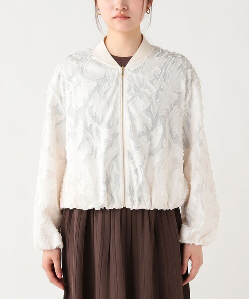 BEAMS HEART(ビームスハート)の「カットジャカード レース ブルゾン(ブルゾン・レディース・オフホワイト/ブラック・FREE)」の15枚目の写真