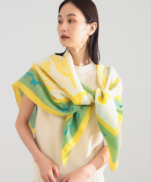 Demi-Luxe BEAMS（デミルクス ビームス）の「ｍanipuri / フローラ ストール（ストール/ショール・レディース・グリーン系その他2・ONE SIZE）」の2枚目の写真