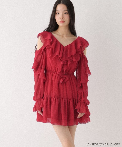 Heather(ヘザー)の「【プロジェクトセカイ×ZOZOTOWN】MORE MORE JUMP!ラッフルフリルミニワンピース 659945(ワンピース・レディース・ブルー/エメラルド/グリーン/ピンク/レッド/オレンジ・FREE)」の5枚目の写真