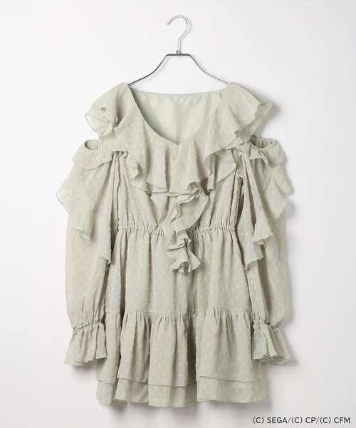 Heather(ヘザー)の「【プロジェクトセカイ×ZOZOTOWN】MORE MORE JUMP!ラッフルフリルミニワンピース 659945(ワンピース・レディース・ブルー/エメラルド/グリーン/ピンク/レッド/オレンジ・FREE)」の2枚目の写真