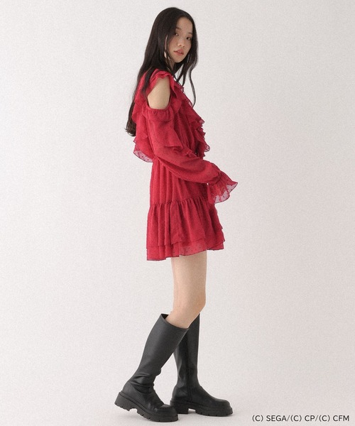Heather(ヘザー)の「【プロジェクトセカイ×ZOZOTOWN】MORE MORE JUMP!ラッフルフリルミニワンピース 659945(ワンピース・レディース・ブルー/エメラルド/グリーン/ピンク/レッド/オレンジ・FREE)」の8枚目の写真