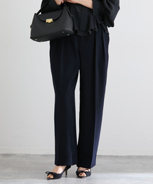 IENA | &NAVY ジョーゼットサイドゴムタックパンツ(スラックス)