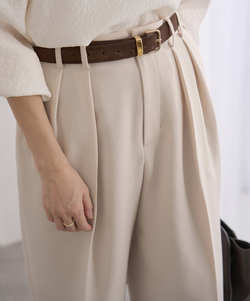 IENA（イエナ）の「&NAVY ジョーゼットサイドゴムタックパンツ（スラックス・レディース・ベージュ/ネイビー・34/36/38/40）」の18枚目の写真