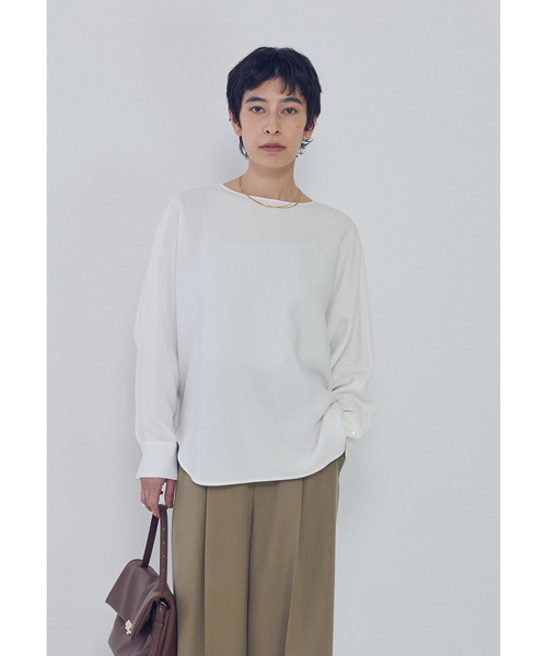 1er Arrondissement（プルミエアロンディスモン）の「ダブルクロスドルマンブラウス（シャツ/ブラウス・レディース・ブラック系その他3/オフホワイト・36/38）」の9枚目の写真