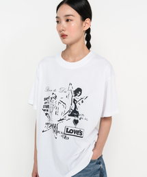 シルエットグラフィックオーバーサイズ半袖Tシャツホワイト