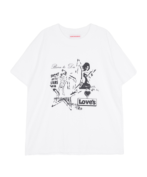 HIGH SCHOOL DISCO(ハイスクールディスコ)の「シルエットグラフィックオーバーサイズ半袖Tシャツホワイト(Tシャツ/カットソー・レディース・その他・FREE)」の2枚目の写真