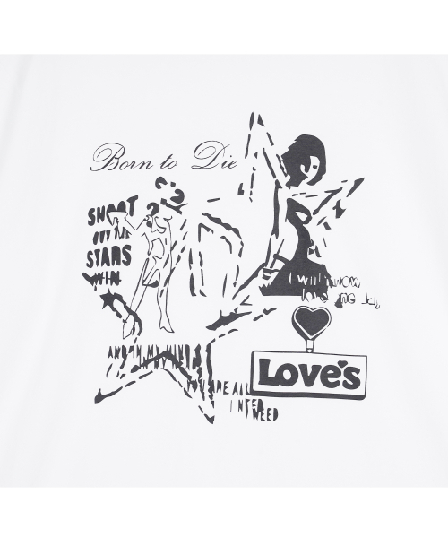 HIGH SCHOOL DISCO(ハイスクールディスコ)の「シルエットグラフィックオーバーサイズ半袖Tシャツホワイト(Tシャツ/カットソー・レディース・その他・FREE)」の5枚目の写真