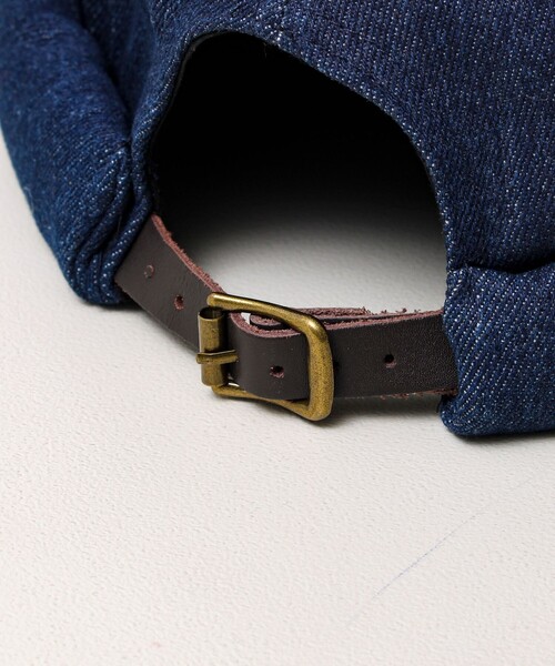 GLOSTER（グロスター）の「DENIM /HICKORY ROLL CAP フィッシャーマンキャップ（キャップ・メンズ・ホワイト系その他/ブラック/インディゴブルー・FREE）」の4枚目の写真