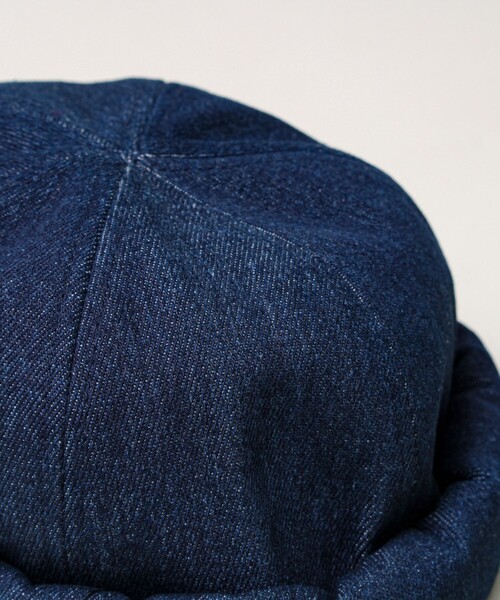 GLOSTER（グロスター）の「DENIM /HICKORY ROLL CAP フィッシャーマンキャップ（キャップ・メンズ・ホワイト系その他/ブラック/インディゴブルー・FREE）」の5枚目の写真