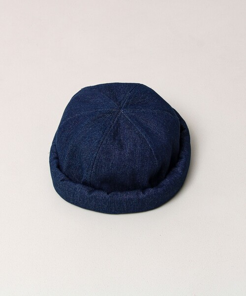 GLOSTER（グロスター）の「DENIM /HICKORY ROLL CAP フィッシャーマンキャップ（キャップ・メンズ・ホワイト系その他/ブラック/インディゴブルー・FREE）」の6枚目の写真