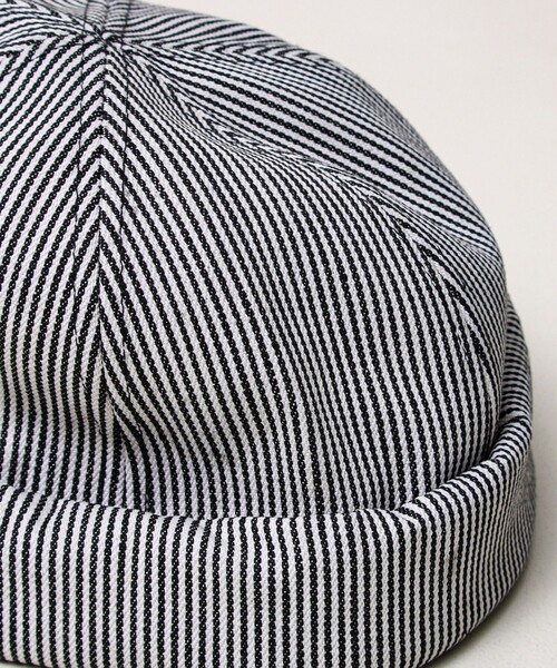 GLOSTER（グロスター）の「DENIM /HICKORY ROLL CAP フィッシャーマンキャップ（キャップ・メンズ・ホワイト系その他/ブラック/インディゴブルー・FREE）」の9枚目の写真