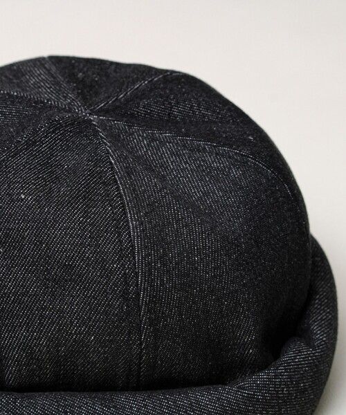 GLOSTER（グロスター）の「DENIM /HICKORY ROLL CAP フィッシャーマンキャップ（キャップ・メンズ・ホワイト系その他/ブラック/インディゴブルー・FREE）」の11枚目の写真