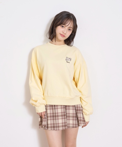 LOVETOXIC（ラブトキシック）の「【秒かわトップス】アニマル刺しゅうベーシックトレーナー（スウェット・キッズ・ホワイト系その他/アイボリー/チャコール/イエロー・S:140cm/130cm/M:150cm/L:160cm）」の4枚目の写真
