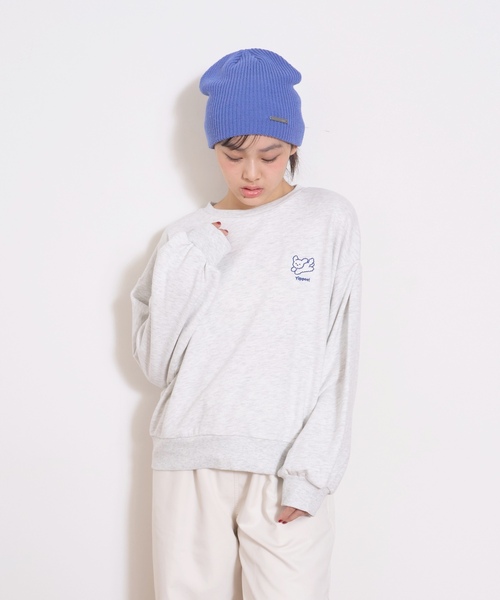 LOVETOXIC（ラブトキシック）の「【秒かわトップス】アニマル刺しゅうベーシックトレーナー（スウェット・キッズ・ホワイト系その他/アイボリー/チャコール/イエロー・S:140cm/130cm/M:150cm/L:160cm）」の14枚目の写真