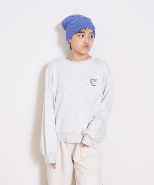 LOVETOXIC（ラブトキシック）の「【秒かわトップス】アニマル刺しゅうベーシックトレーナー（スウェット・キッズ・ホワイト系その他/アイボリー/チャコール/イエロー・S:140cm/130cm/M:150cm/L:160cm）」の15枚目の写真