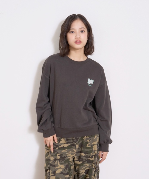 LOVETOXIC（ラブトキシック）の「【秒かわトップス】アニマル刺しゅうベーシックトレーナー（スウェット・キッズ・ホワイト系その他/アイボリー/チャコール/イエロー・S:140cm/130cm/M:150cm/L:160cm）」の17枚目の写真