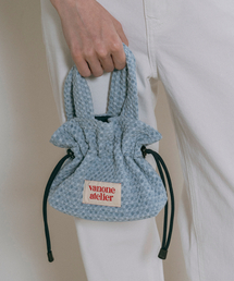 VANONE ATELIER（バノンアトリエ）の「B3014 リンクルミニクッキーバッグ_ライトブルー（トートバッグ）」