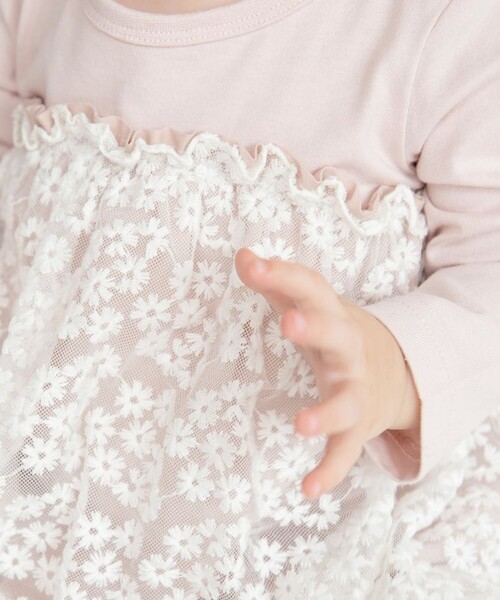 BRANSHES（ブランシェス）の「【お花シリーズ】チュールカバーオール（その他ベビー用品・キッズ・ピンク・70/80）」の8枚目の写真