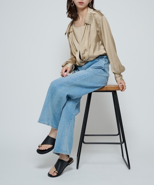 MOHI(モヒ)の「【MOHI】メタルレザーフラットサンダル 1-6861-1-SETA(サンダル・レディース・ダークブラウン/ブラック・39/38/37/36)」の20枚目の写真