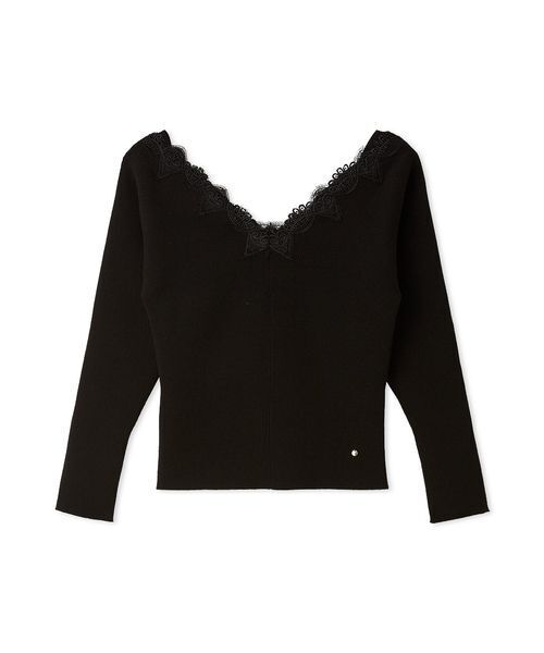 CELFORD(セルフォード)の「ハートレースニットプルオーバー(ニット/セーター・レディース・ブラック/ライトグレー/ピンク・F)」の2枚目の写真