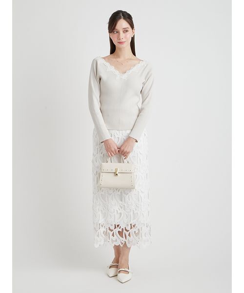 CELFORD(セルフォード)の「ハートレースニットプルオーバー(ニット/セーター・レディース・ブラック/ライトグレー/ピンク・F)」の12枚目の写真