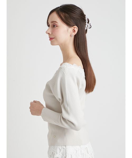 CELFORD(セルフォード)の「ハートレースニットプルオーバー(ニット/セーター・レディース・ブラック/ライトグレー/ピンク・F)」の7枚目の写真