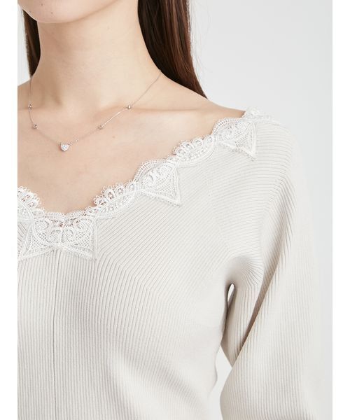 CELFORD(セルフォード)の「ハートレースニットプルオーバー(ニット/セーター・レディース・ブラック/ライトグレー/ピンク・F)」の8枚目の写真