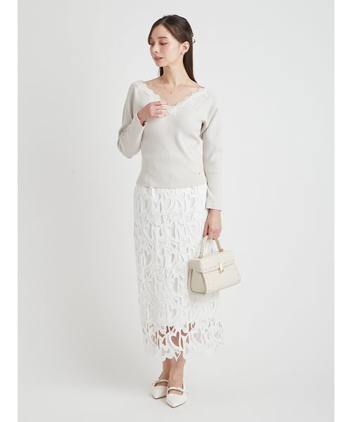 CELFORD(セルフォード)の「ハートレースニットプルオーバー(ニット/セーター・レディース・ブラック/ライトグレー/ピンク・F)」の14枚目の写真