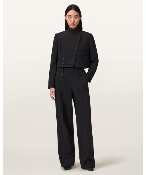ALLSAINTS(オールセインツ)の「RAINA WIDE LEG TROUSERS | RAINA ワイド レッグ トラウザー(スラックス・レディース・ブラック・4/6/8/10)」の1枚目の写真