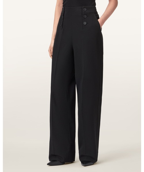 ALLSAINTS(オールセインツ)の「RAINA WIDE LEG TROUSERS | RAINA ワイド レッグ トラウザー(スラックス・レディース・ブラック・4/6/8/10)」の2枚目の写真