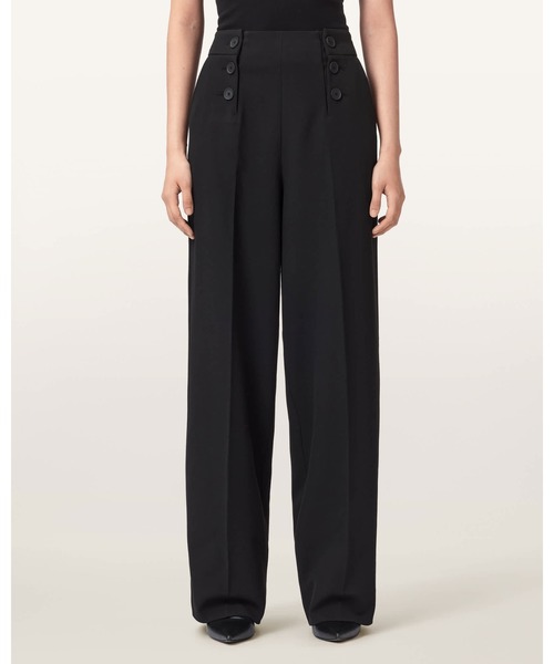 ALLSAINTS(オールセインツ)の「RAINA WIDE LEG TROUSERS | RAINA ワイド レッグ トラウザー(スラックス・レディース・ブラック・4/6/8/10)」の4枚目の写真