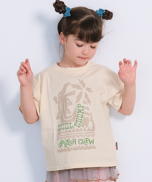 LSP WOW(エルエスピーワオ)の「【LSP WOW!】【プチプラ】カラバリ半袖Tee(Tシャツ/カットソー・キッズ・ブルー/パープル/キナリ/ベージュ/オレンジ/イエロー/ピンク/ライトグリーン/レッド/ブラウン/エメラルド/ブラック/ライトブルー/グレー/オフホワイト/ブラック系その他・130/120/110/100/95/90/80/150/140)」の2枚目の写真