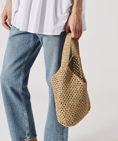 Bshop（ビショップ）の「INDIA INDUSTRY | ペーパーラフィア ショルダーバッグ WOMEN（ショルダーバッグ・レディース・ブラック/Nat・-）」の5枚目の写真