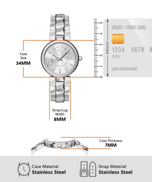 ARMANI EXCHANGE（アルマーニエクスチェンジ）の「アルマーニ・エクスチェンジ 腕時計 レディース アナログ ステンレス AX4405（アナログ腕時計・レディース・シルバー・FREE）」の6枚目の写真