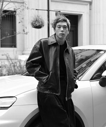 ADAM ET ROPE' | ホースハイド レザーライダースブルゾン(ライダースジャケット)