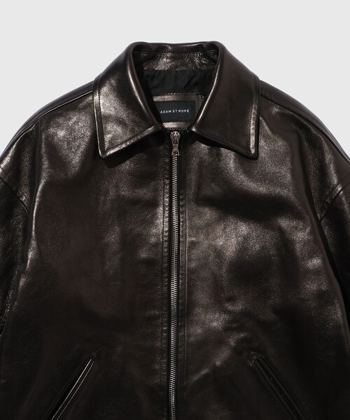 ADAM ET ROPE'（アダムエロペ）の「ホースハイド レザーライダースブルゾン（ライダースジャケット・メンズ・ブラック・L/M）」の5枚目の写真