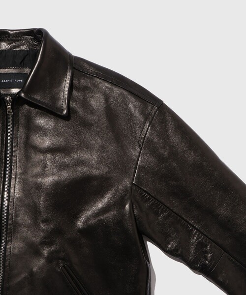 ADAM ET ROPE'（アダムエロペ）の「ホースハイド レザーライダースブルゾン（ライダースジャケット・メンズ・ブラック・L/M）」の8枚目の写真