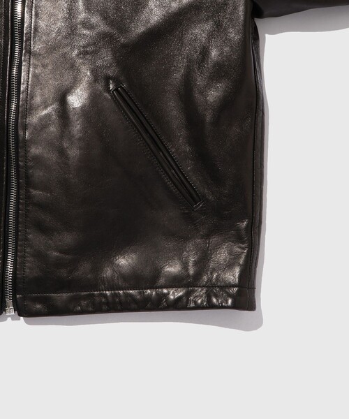 ADAM ET ROPE'（アダムエロペ）の「ホースハイド レザーライダースブルゾン（ライダースジャケット・メンズ・ブラック・L/M）」の9枚目の写真
