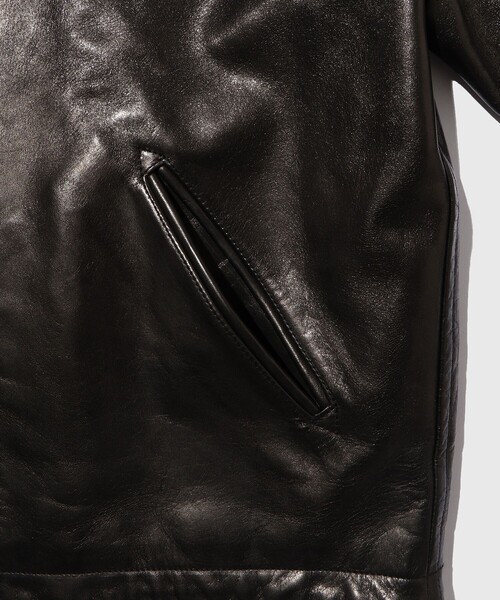 ADAM ET ROPE'（アダムエロペ）の「ホースハイド レザーライダースブルゾン（ライダースジャケット・メンズ・ブラック・L/M）」の11枚目の写真