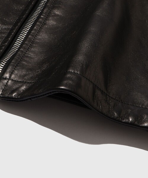 ADAM ET ROPE'（アダムエロペ）の「ホースハイド レザーライダースブルゾン（ライダースジャケット・メンズ・ブラック・L/M）」の13枚目の写真